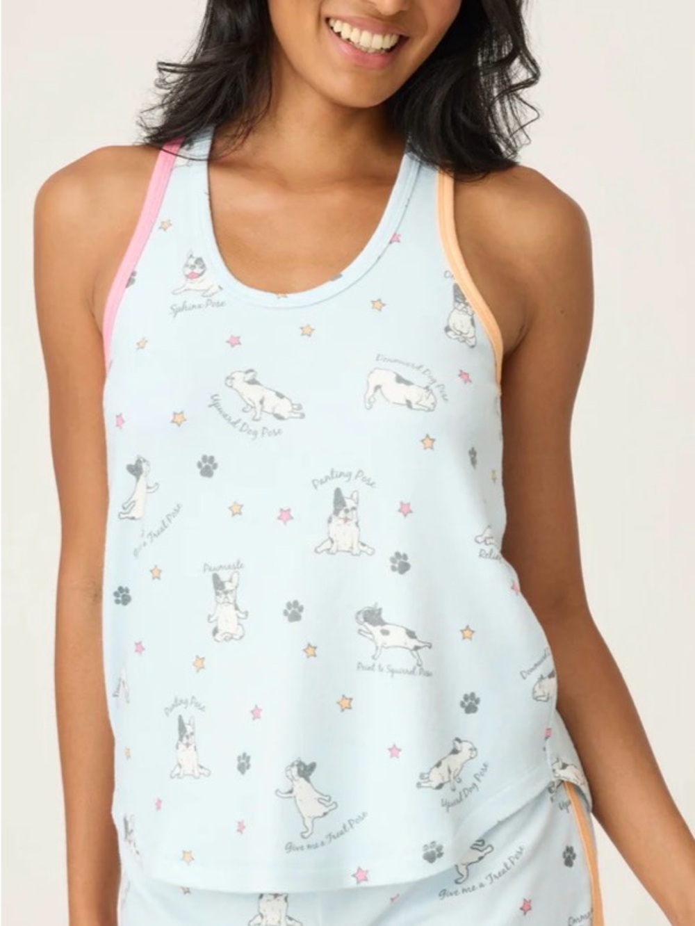 PJ Salvage Frenchie Paws & Breath Racerback Tank & Short Set NWT